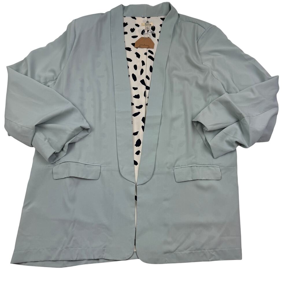 Kori America Scrunch 3/4 Sleeve Open Front Lightweight Blazer Women's Size 1XL